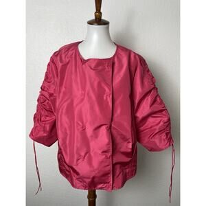 Ellen Tracy Blazer Jacket Double Breast Raspberry Silk